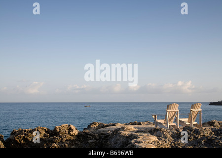 Giamaica Negril Rockhouse hotel lungo il mare dei Caraibi Foto Stock