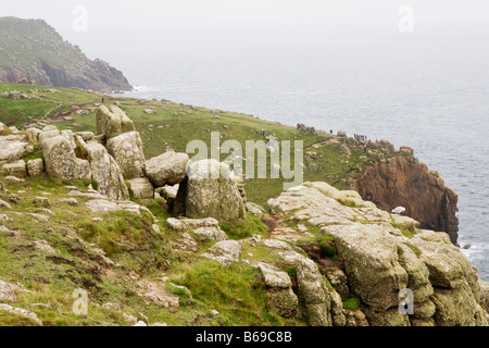 Land's End in Cornovaglia a sud-ovest di punta in Inghilterra Foto Stock