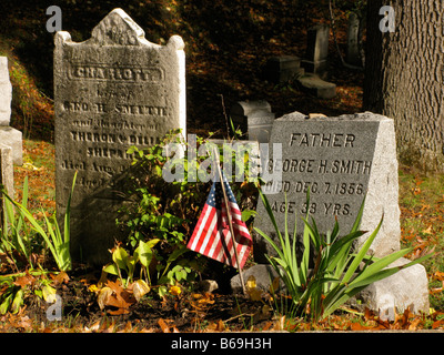 Veterano di guerra la sua tomba in Mount Hope Cemetery in Rochester NY USA. Foto Stock