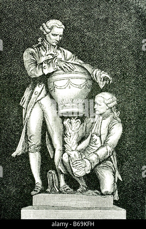 Fratelli Montgolfier. Illustrazione di antiquariato. 1889 Foto Stock