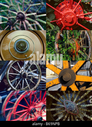 Più 8 x immagine formato verticale montage - ruote. Foto Stock