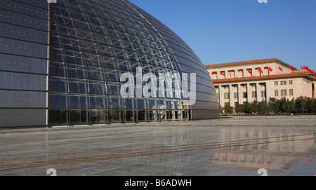 Cina Pechino Nazionale Grand Theatre Paul Andreu architetto Foto Stock