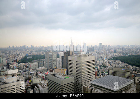 Vista panoramica di Shinjuku grattacielo distretto da Tokyo City Hall observation deck. Shinjuku. Tokyo. Giappone Foto Stock