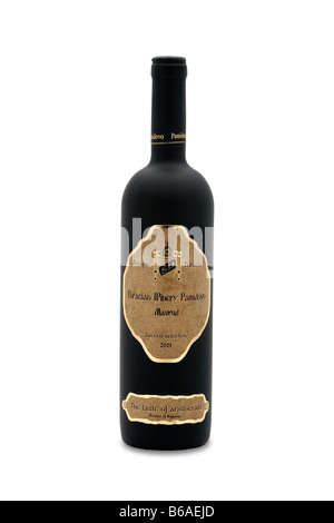 Antique thracia bulgaria cantina vino pamidovo mavrud vino rosso secco selezione speciale 2001 sparkle color vaniglia pit Sapore aroma Foto Stock