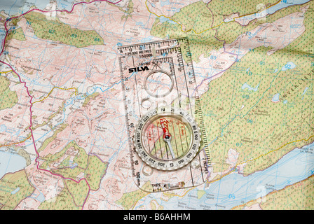 Bussola sul programma Foto Stock