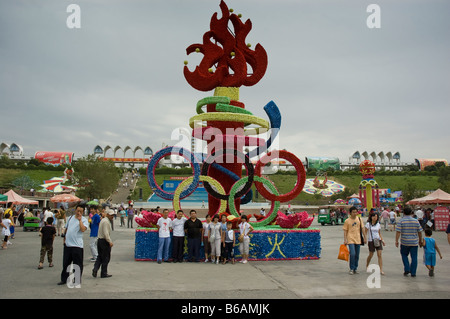 Addobbi floreali per Pechino le Olimpiadi del 2008 Foto Stock