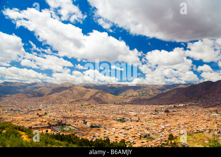 Vista panoramica della città di Cusco Foto Stock