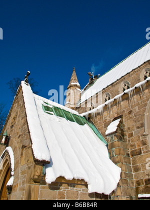 La cattedrale di Christ Church Dopo nevicate invernali in Fredericton Foto Stock