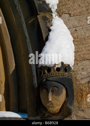 La cattedrale di Christ Church Dopo nevicate invernali in Fredericton Foto Stock