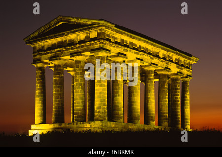 Penshaw monumento di notte, nei pressi di Washington, Tyne and Wear Foto Stock