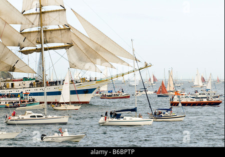 Classe russo a Tall Ship 'Mir' durante Funchal TALL SHIPS REGATTA, Falmouth, Cornwall, Regno Unito Foto Stock