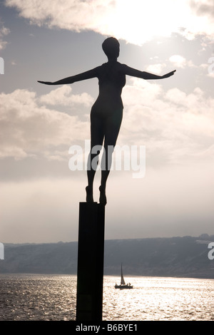 Scarborough storica statua del turismo Foto Stock