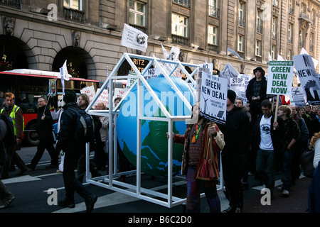 La campagna contro i cambiamenti climatici, Clima nazionale marzo a Londra il 6 dicembre 2008. Foto Stock