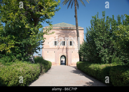 Pavilion nel Jardin Giardini di Menara, Marrakech, Marocco, Africa Foto Stock