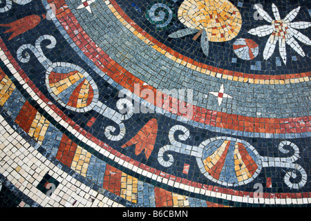 Pavimento a mosaico, County Arcade Leeds West Yorkshire Inghilterra Foto Stock