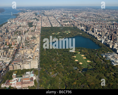 Vista aerea sopra Central Park di New York City Foto Stock