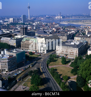 Vista aerea della città, Duesseldorf, Renania settentrionale-Vestfalia, Germania Foto Stock