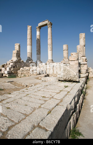 Tempio Romano di Ercole rovine della cittadella di Amman in Giordania Foto Stock