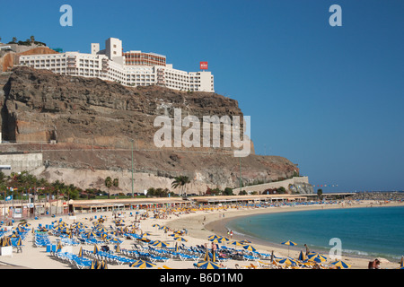 Gran Canaria: Hotel Riu Vistamar affacciato sulla spiaggia Playa de Los Amadores vicino a Puerto Rico Foto Stock
