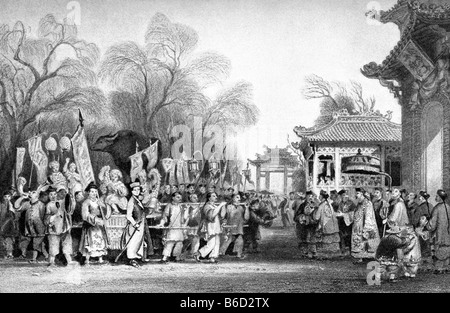 Marco Polo accolto al Kublai Khan's Court Foto Stock
