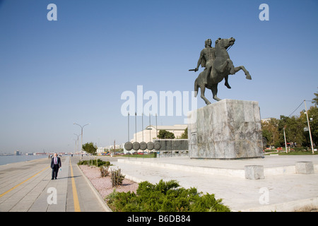 Alessandro il Grande statua, Salonicco Grecia Foto Stock