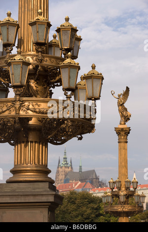 GOLDEN MUSE colonna la sala concerti Rudolfinum CITTÀ VECCHIA Staré Mesto Praga REPUBBLICA CECA Foto Stock