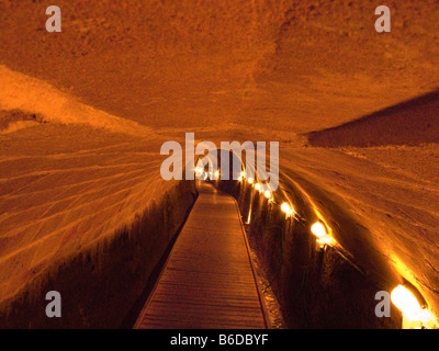 Medievale sotterraneo cavalieri templari acqua CITTADELLA TUNNEL ACCO CITTÀ VECCHIA nella Galilea occidentale ISRAELE Foto Stock