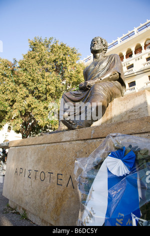 Aristotele statua sulla Piazza Aristotele di Salonicco, Grecia Foto Stock