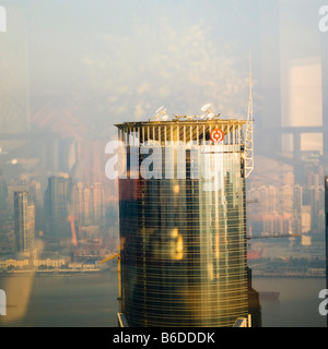 Banca di Cina Shanghai China Logo su edificio necessita di rimozione per ad&utilizzo promo Foto Stock