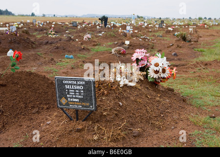 Sud Africa, Johannesburg, Tomba del bambino al cimitero Foto Stock