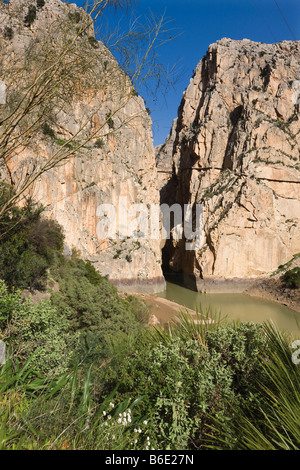 El Chorro gorge vicino a Alora Desfiladero de los Gaitanes entroterra Costa del Sol Malaga Provincia Spagna Foto Stock