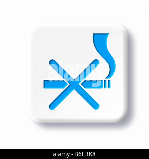 Non fumare simbolo contro uno sfondo bianco Foto Stock
