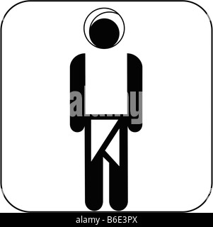 Simbolo maschile contro uno sfondo bianco Foto Stock
