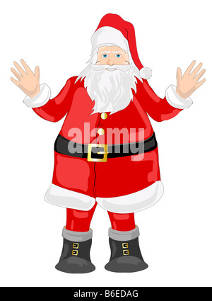 Illustrazione di un sorridente Santa augurarvi un Buon Natale Foto Stock