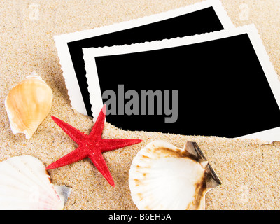 Le immagini in un concetto di spiaggia. Memorie di viaggio. Foto Stock