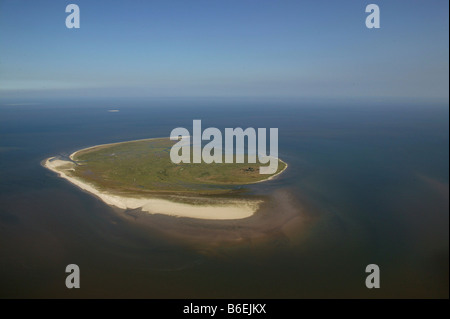 Vista areale, Mellum Isola, Est Isole Frisone, Bassa Sassonia, Germania, Europa Foto Stock