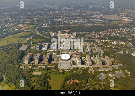 Vista aerea della Università della Ruhr Querenburg, Bochum, la zona della Ruhr, Renania settentrionale-Vestfalia, Germania, Europa Foto Stock
