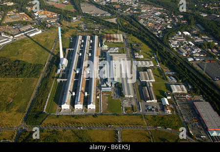 Fotografia aerea, Econova opere in alluminio presso la città di Essen Harbour, Bergeborbeck, Essen-North, la zona della Ruhr, Renania settentrionale-Vestfalia Foto Stock