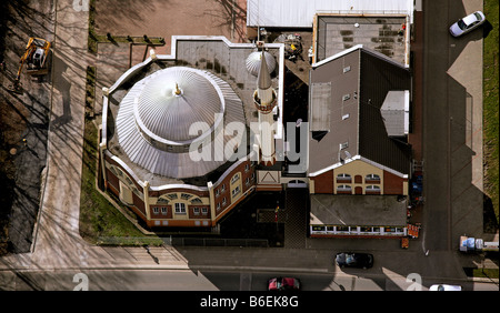 Fotografia aerea, Moschea sul parco industriale di Zollverein, Essen-Katernberg, la zona della Ruhr, Renania settentrionale-Vestfalia, Germania, Europa Foto Stock