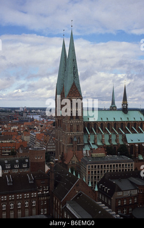 Marienkirche St Mary s chiesa in Lubeck Schleswig Holstein Germania Foto Stock