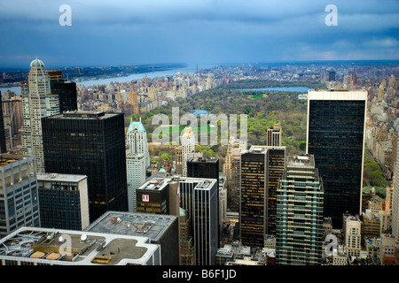 Stati Uniti d'America, New York Manhattan, vista dall'Empire State building con il Central Park in background Foto Stock