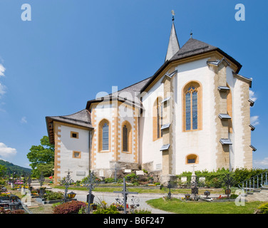 Chiesa del Sacro Primus e del pellegrinaggio Feliciano, Maria Woerth, Lago di Woerthersee, Carinzia, Austria, Europa Foto Stock