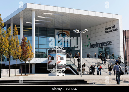 Fiera di Colonia, ingresso sud, photokina exhibition, Colonia, nella Renania settentrionale-Vestfalia, Germania, Europa Foto Stock