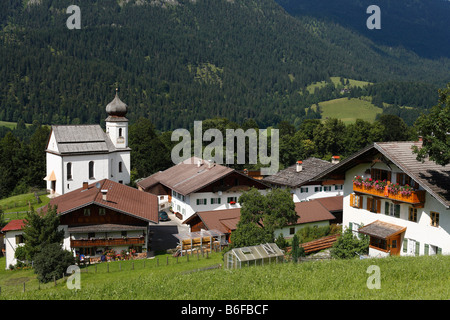 Wamberg vicino a Garmisch-Partenkirchen, Werdenfelser Land Baviera, Germania, Europa Foto Stock