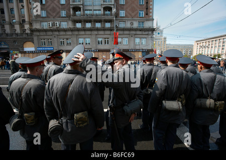 Militare russa a Vittoria Day celebrazione, Mosca Russia Foto Stock