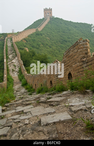 La Grande Muraglia della Cina da Jinshanling a Simatai nella provincia di Hebei. Foto Stock