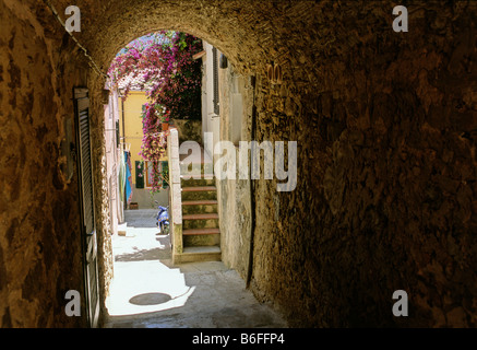 Vicolo di Capoliveri, Isola d'Elba, Provincia di Livorno, Toscana, Italia, Europa Foto Stock