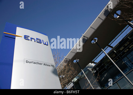 La sede aziendale di EnBW Energie Baden-Wuerttemberg AG, Karlsruhe, Baden-Wuerttemberg, Germania, Europa Foto Stock