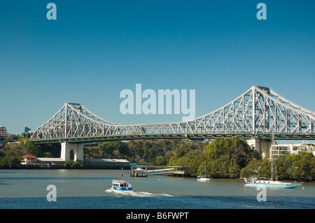 Story Bridge, un importante punto di attraversamento del fiume Brisbane nella città di Brisbane, Queensland, Australia. Foto Stock