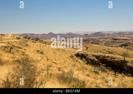 Il Pass Gamsberg Namibia fornisce un percorso attraverso le Highlands con scenari mozzafiato ma strade insidiose Foto Stock